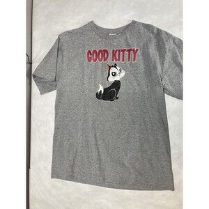 Y2K Looney Tunes T-Shirt GOOD KITTY GONE BAD Large Graphic Grey VTG